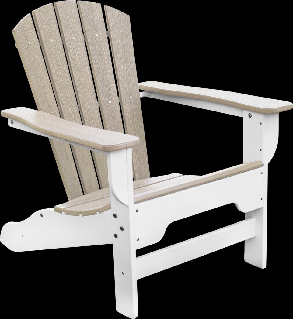 Danverton Natural White and Pebble Adirondack Chair - Thumbnail - Image 1