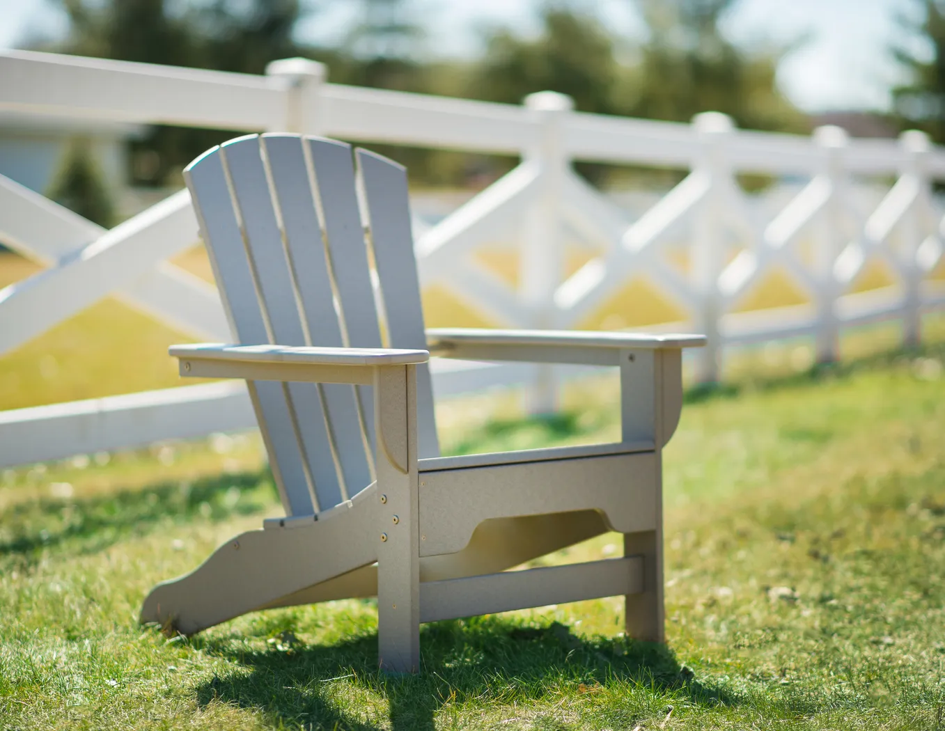 Danverton Traditional Light Gray Outdoor Adirondack Chair - Thumbnail - Image 3