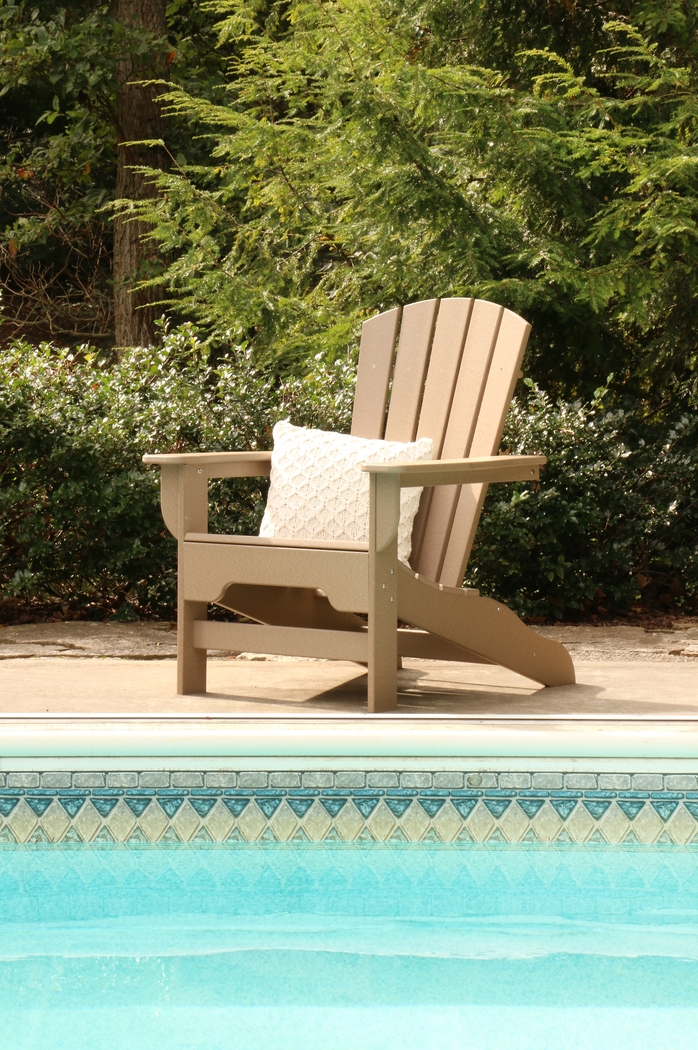 Danverton Traditional Tan Outdoor Adirondack Chair - Thumbnail - Image 4