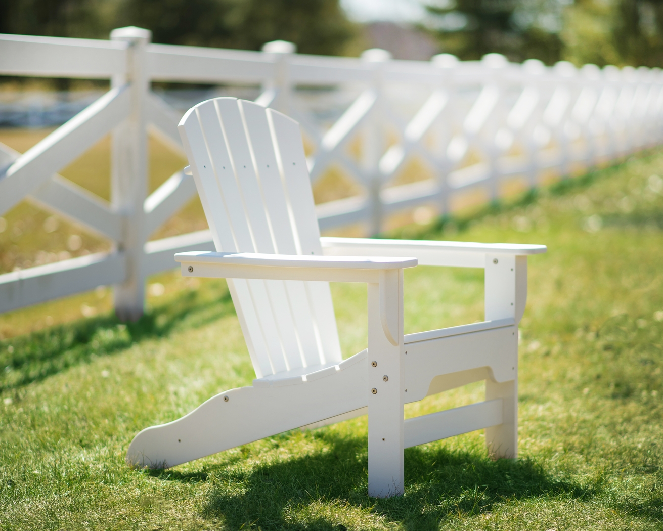 Danverton Traditional White Outdoor Adirondack Chair - Thumbnail - Image 5