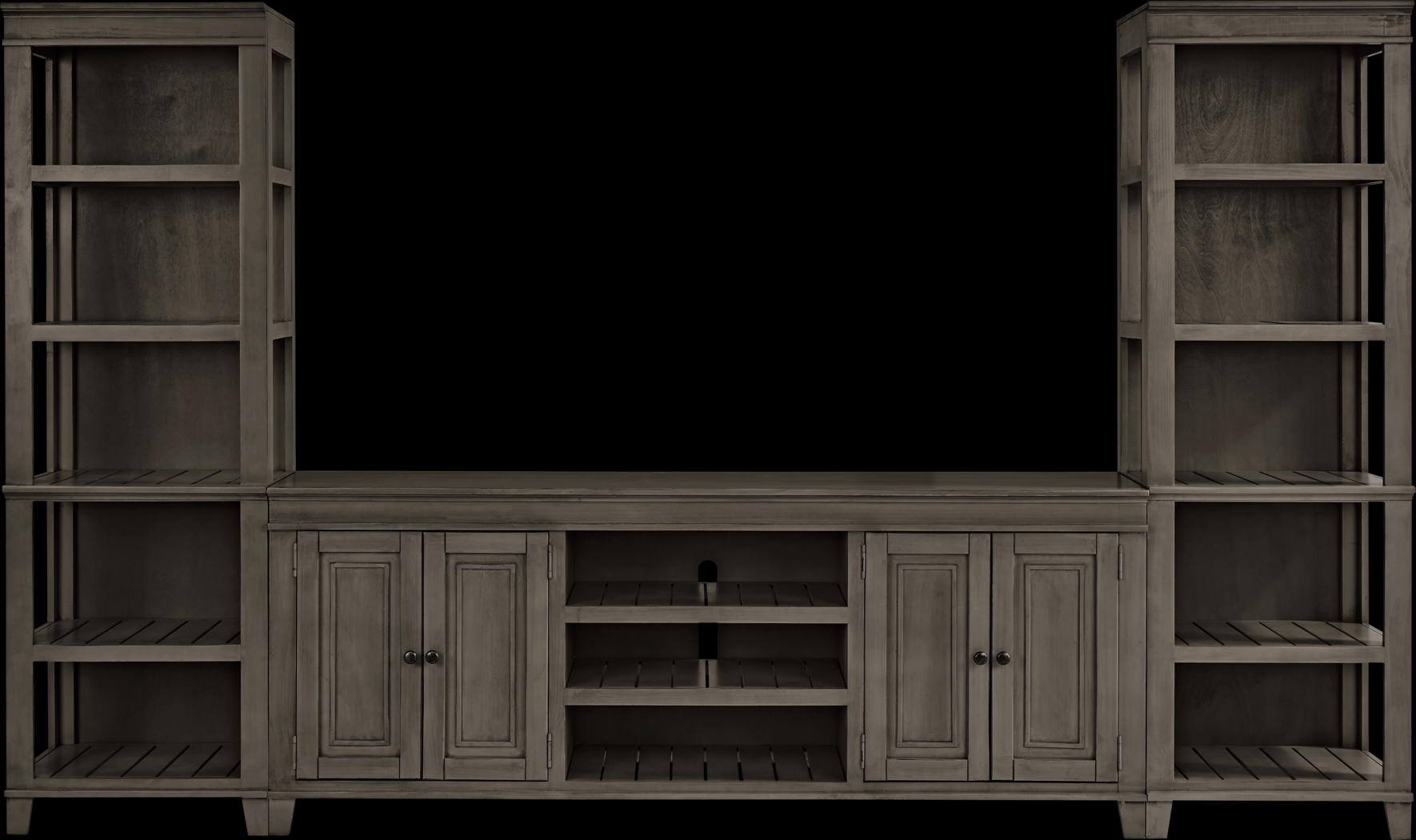 Darby Brook Dark Gray 3 Pc Wall Unit with 80 in. Console - Thumbnail - Image 1