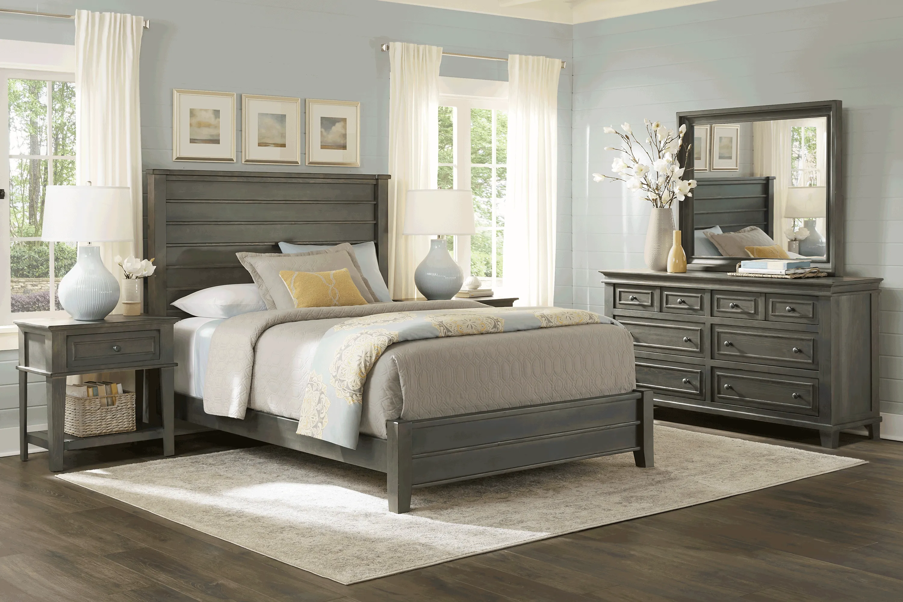 Darby Brook Dark Gray 5 Pc King Bedroom - Thumbnail - Image 1