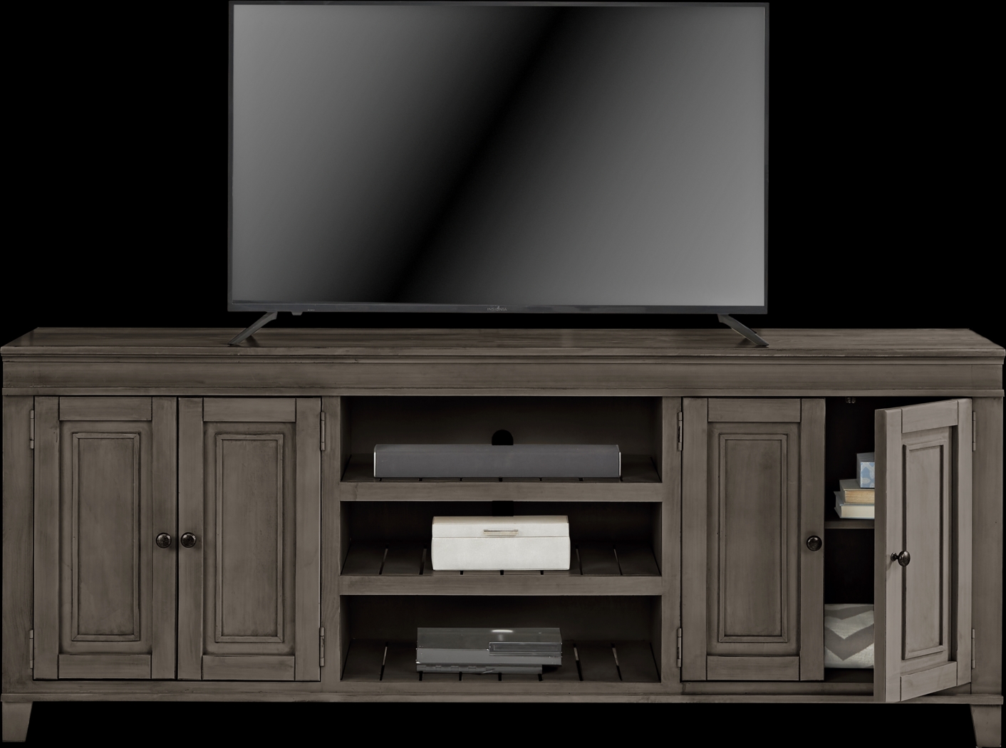 Darby Brook Dark Gray 80 in. Console - Thumbnail - Image 3