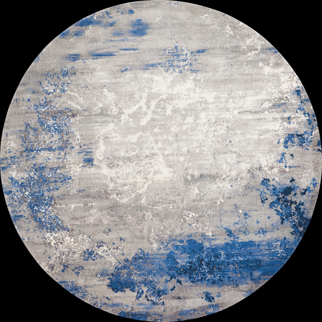 Darena Blue 8' Round Rug - Thumbnail - Image 1