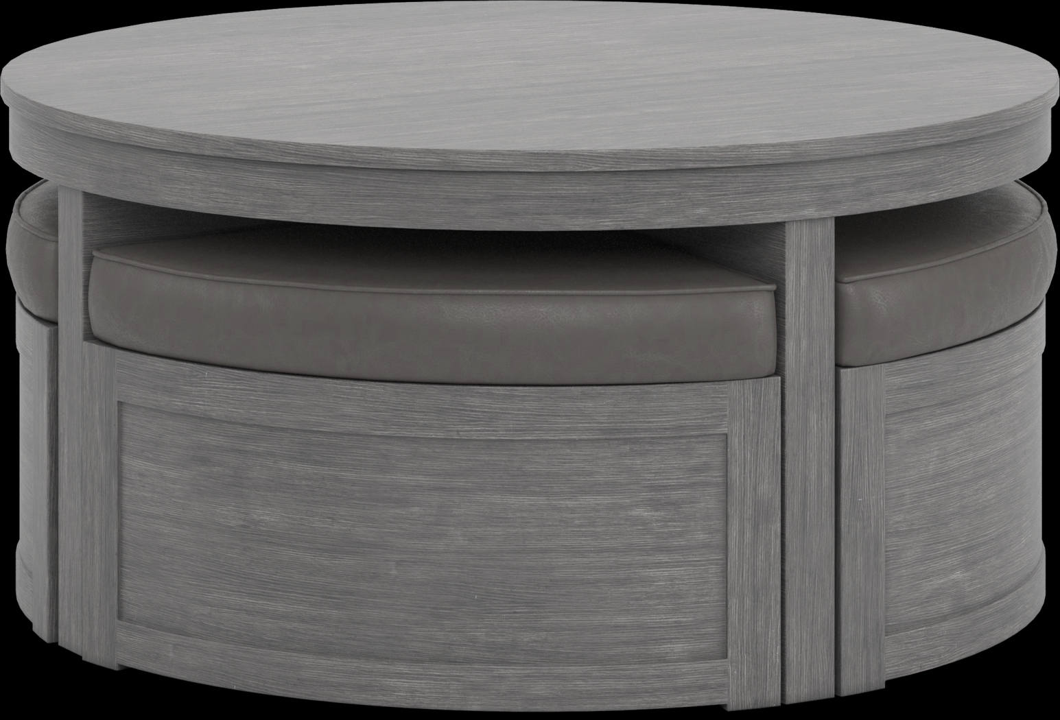 Darien Gray Cocktail Table with Storage Ottomans - Thumbnail - Image 2