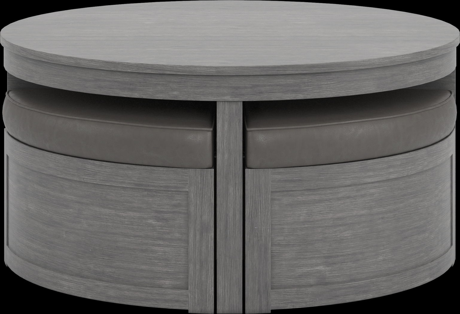 Darien Gray Cocktail Table with Storage Ottomans - Thumbnail - Image 3