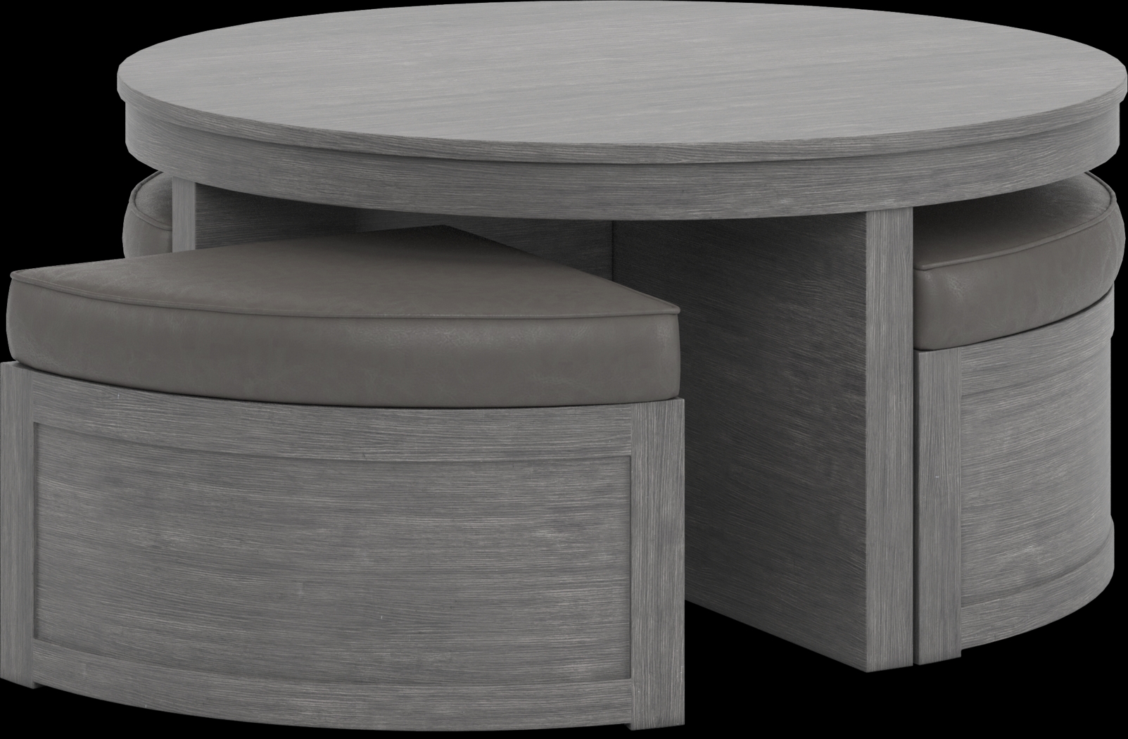 Darien Gray Cocktail Table with Storage Ottomans - Thumbnail - Image 1