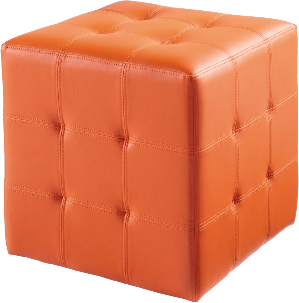 Dario Place Orange Ottoman - Thumbnail - Image 1