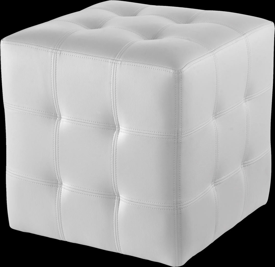 Dario Place White Ottoman - Thumbnail - Image 1
