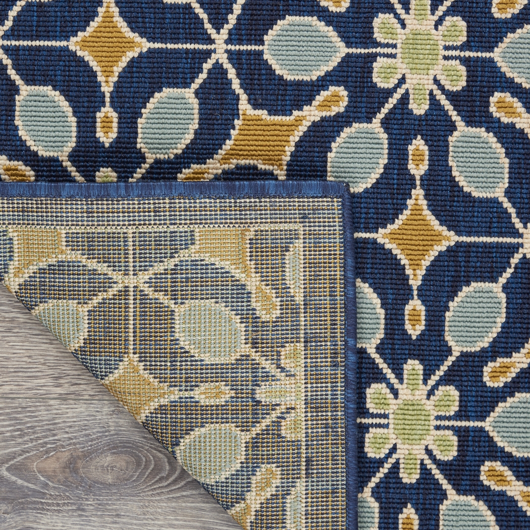 Darion Navy 2'3 x 7'6 Runner Indoor/Outdoor Rug - Thumbnail - Image 3