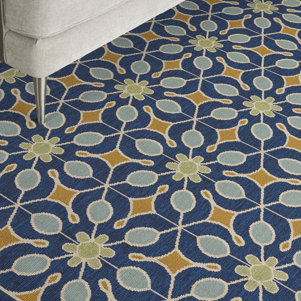 Darion Navy 2'3 x 7'6 Runner Indoor/Outdoor Rug - Thumbnail - Image 7