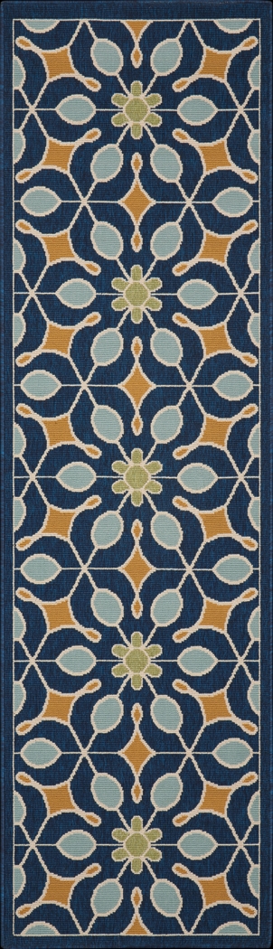 Darion Navy 2'3 x 7'6 Runner Indoor/Outdoor Rug - Thumbnail - Image 1