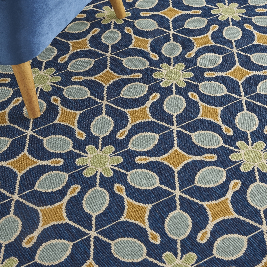 Darion Navy 5' x 5' Indoor/Outdoor Rug - Thumbnail - Image 12