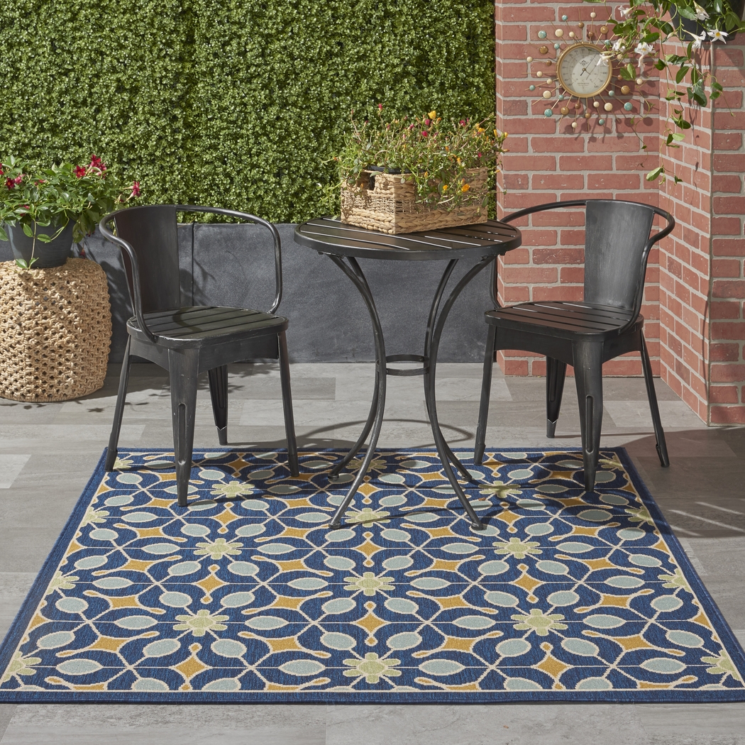 Darion Navy 5' x 8' Indoor/Outdoor Rug - Thumbnail - Image 10