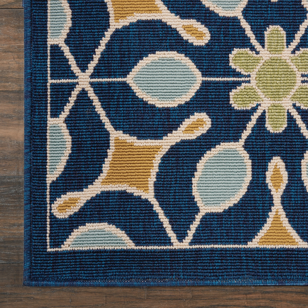 Darion Navy 8' x 8' Indoor/Outdoor Rug - Thumbnail - Image 4