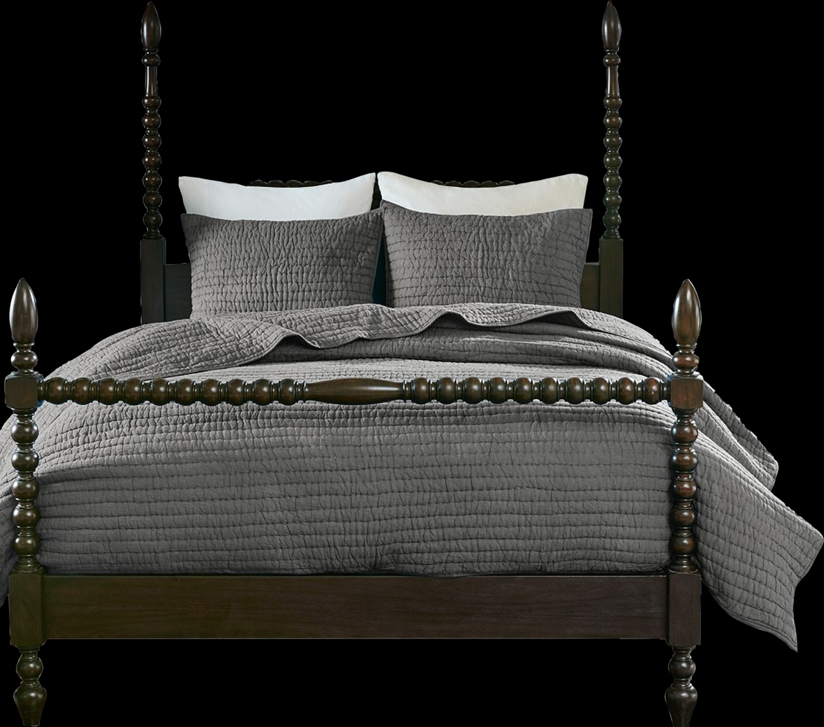 Dariox Gray 3 pc Full/ Queen Quilt Set - Thumbnail - Image 1