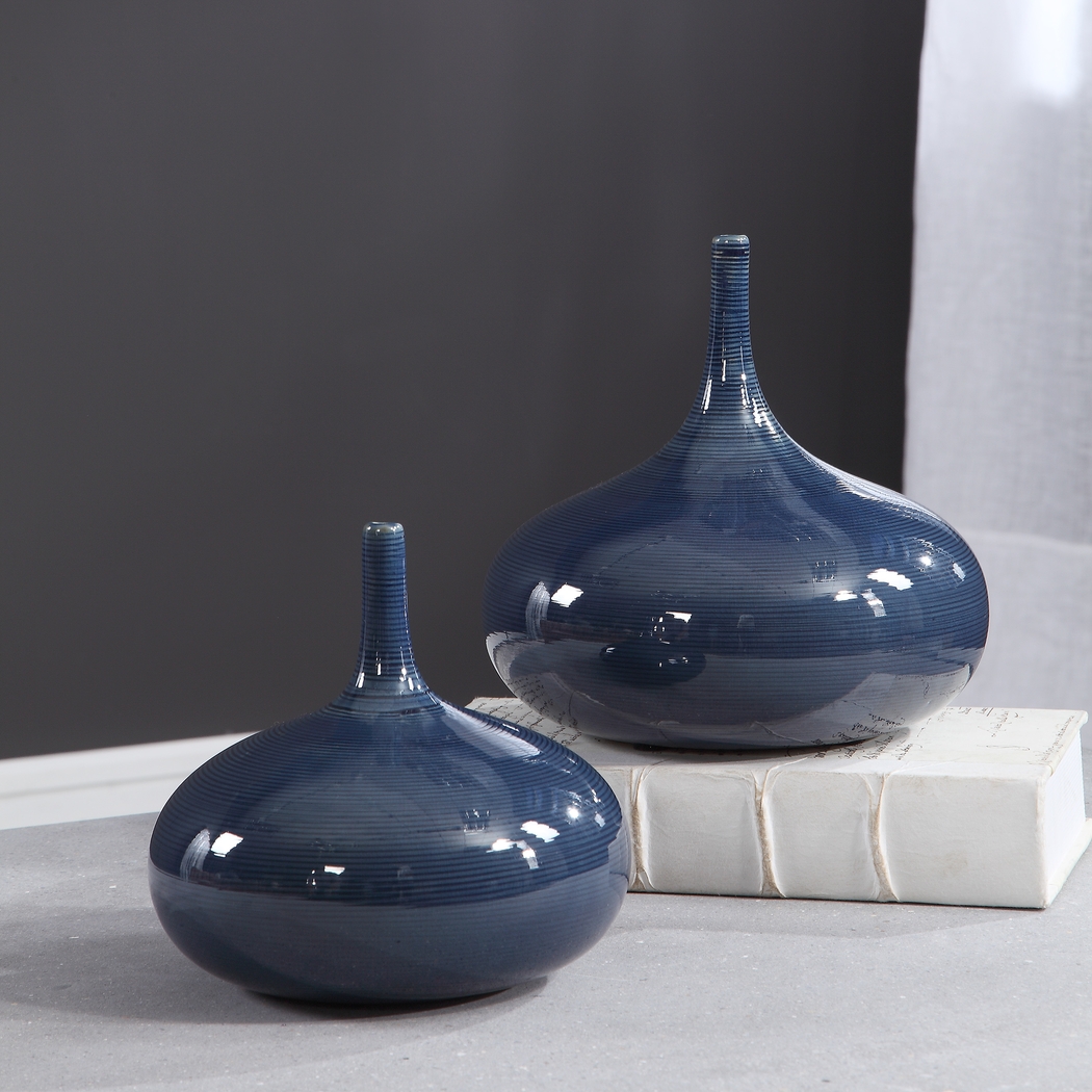 Dariya Blue Vase, Set of 2 - Thumbnail - Image 4