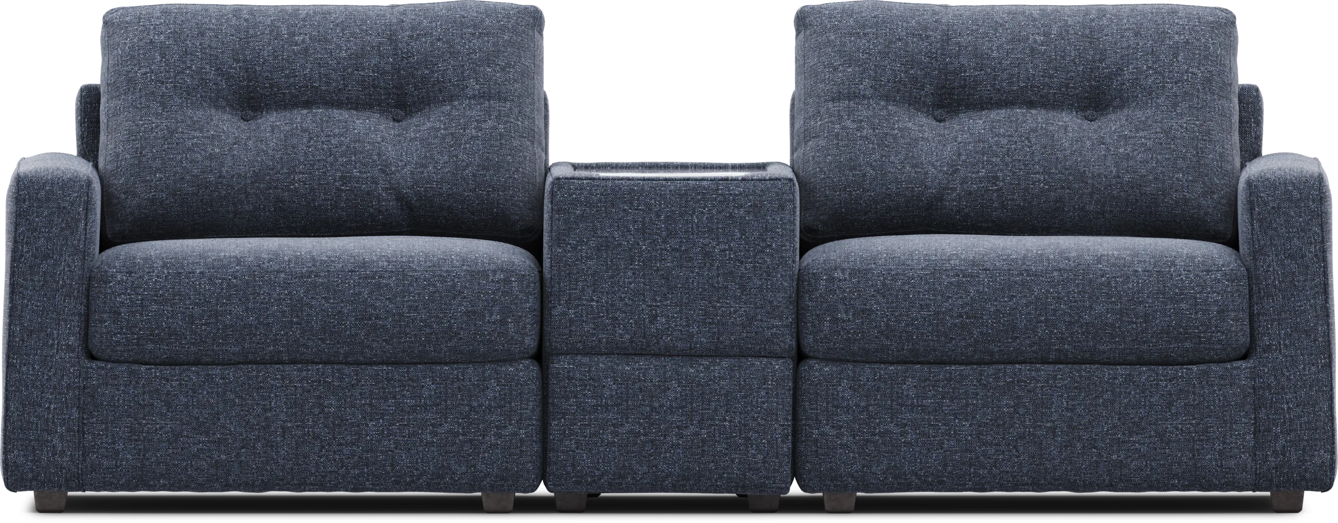 Dark Blue 3 Pc ModularOne with Media Console - Thumbnail - Image 3