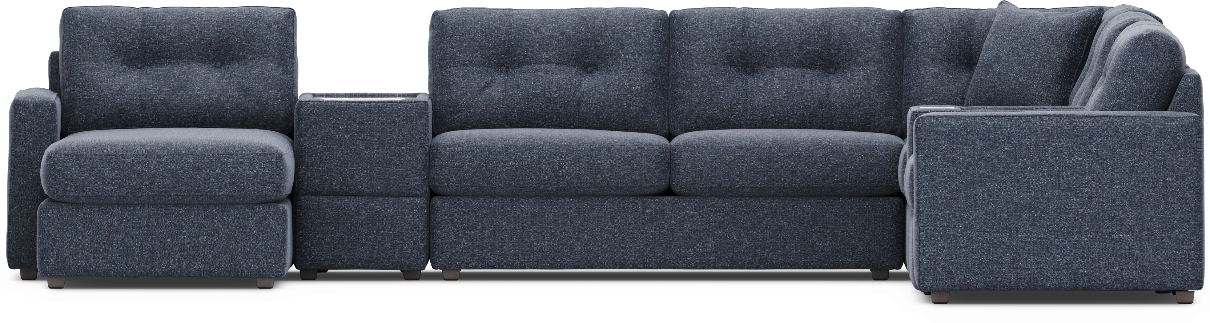 Dark Blue 7 Pc ModularOne Gel Foam Sleeper with Media Consoles - Thumbnail - Image 3