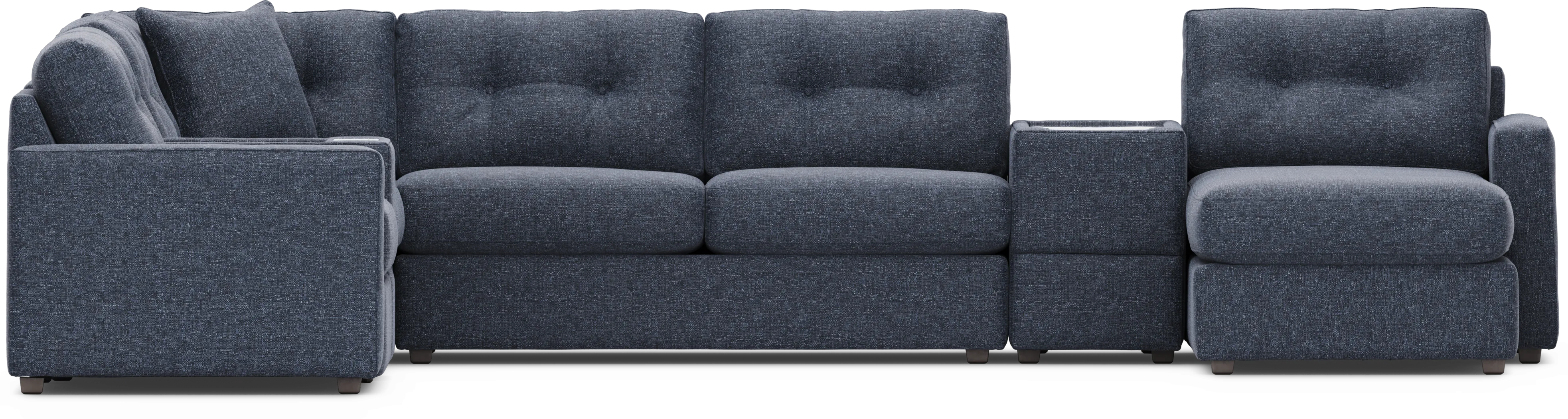 Dark Blue 7 Pc ModularOne Gel Foam Sleeper with Media Consoles - Thumbnail - Image 3