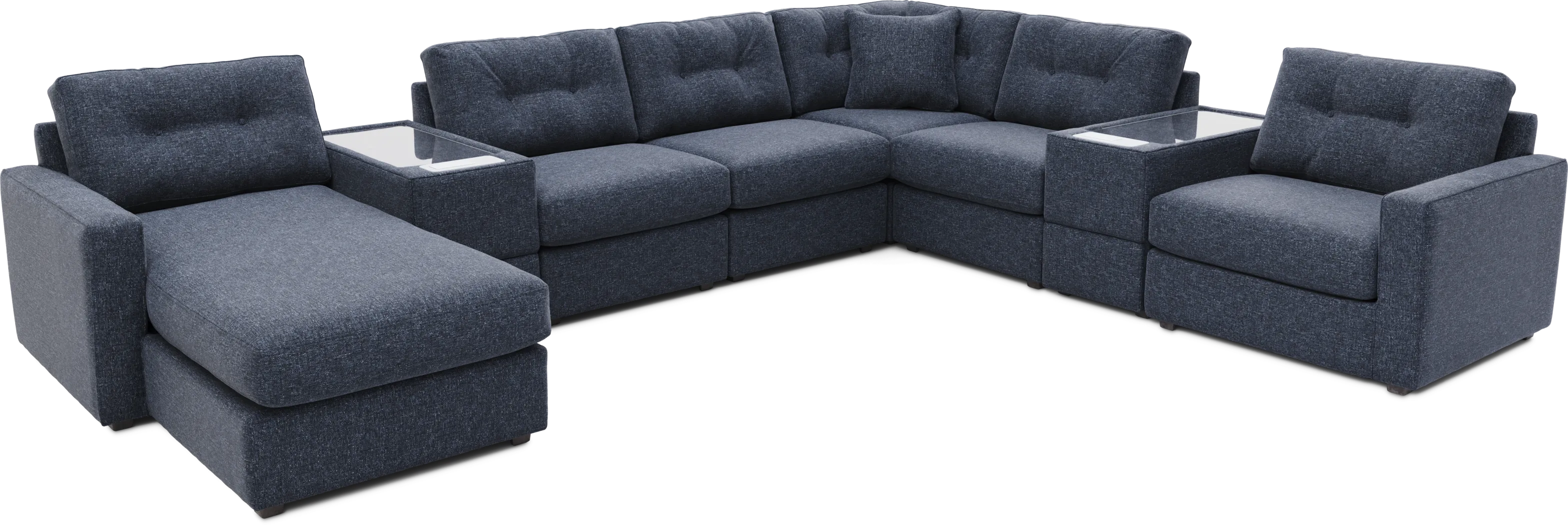 Dark Blue 8 Pc ModularOne with Media Consoles - Thumbnail - Image 1
