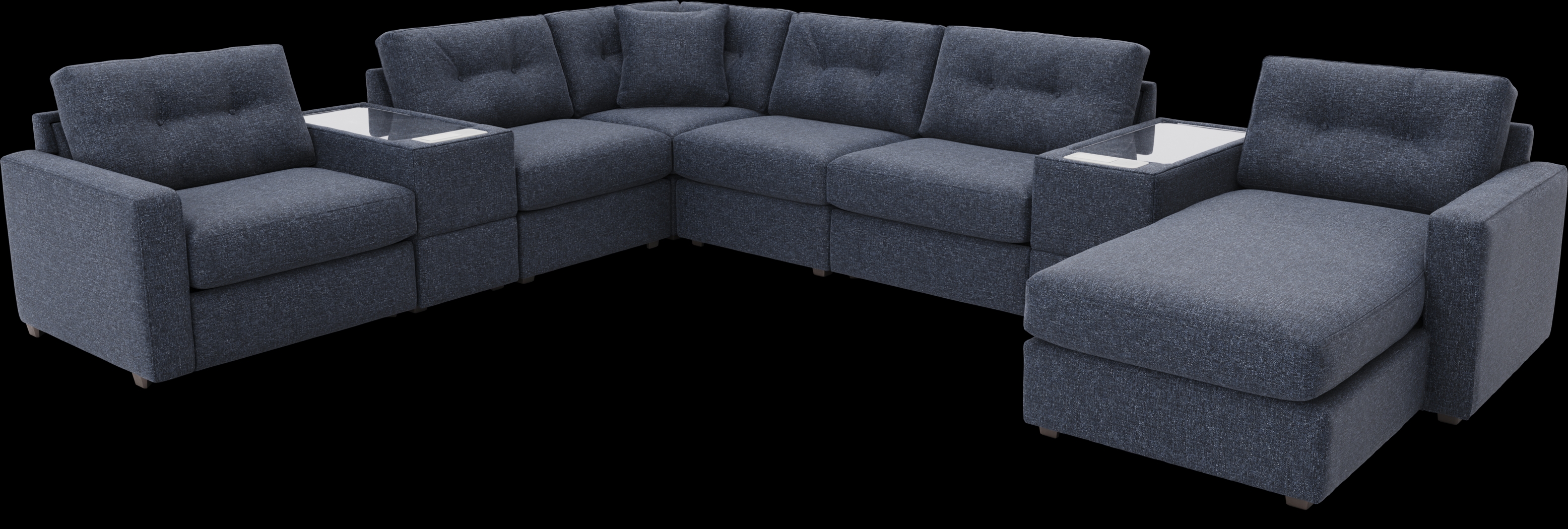 Dark Blue 8 Pc ModularOne with Media Consoles - Thumbnail - Image 1