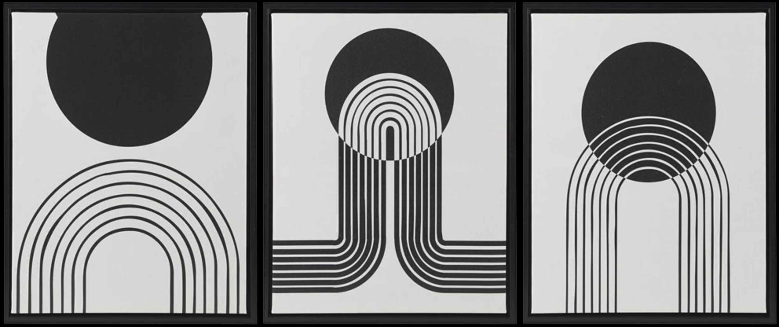 Dark Moon Cycle Black Artwork, Set of 3 - Thumbnail - Image 1