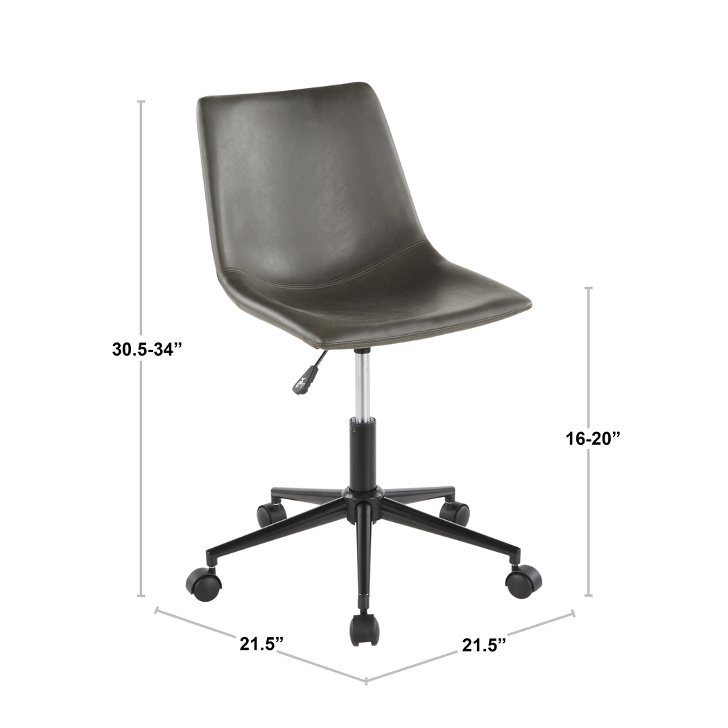 Darley Gray Desk Chair - Thumbnail - Image 3