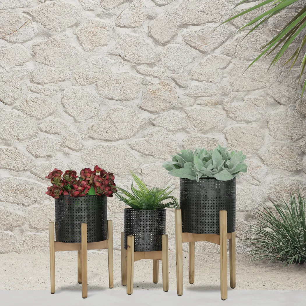 Darrlington Black Planter, Set of 3 - Thumbnail - Image 2