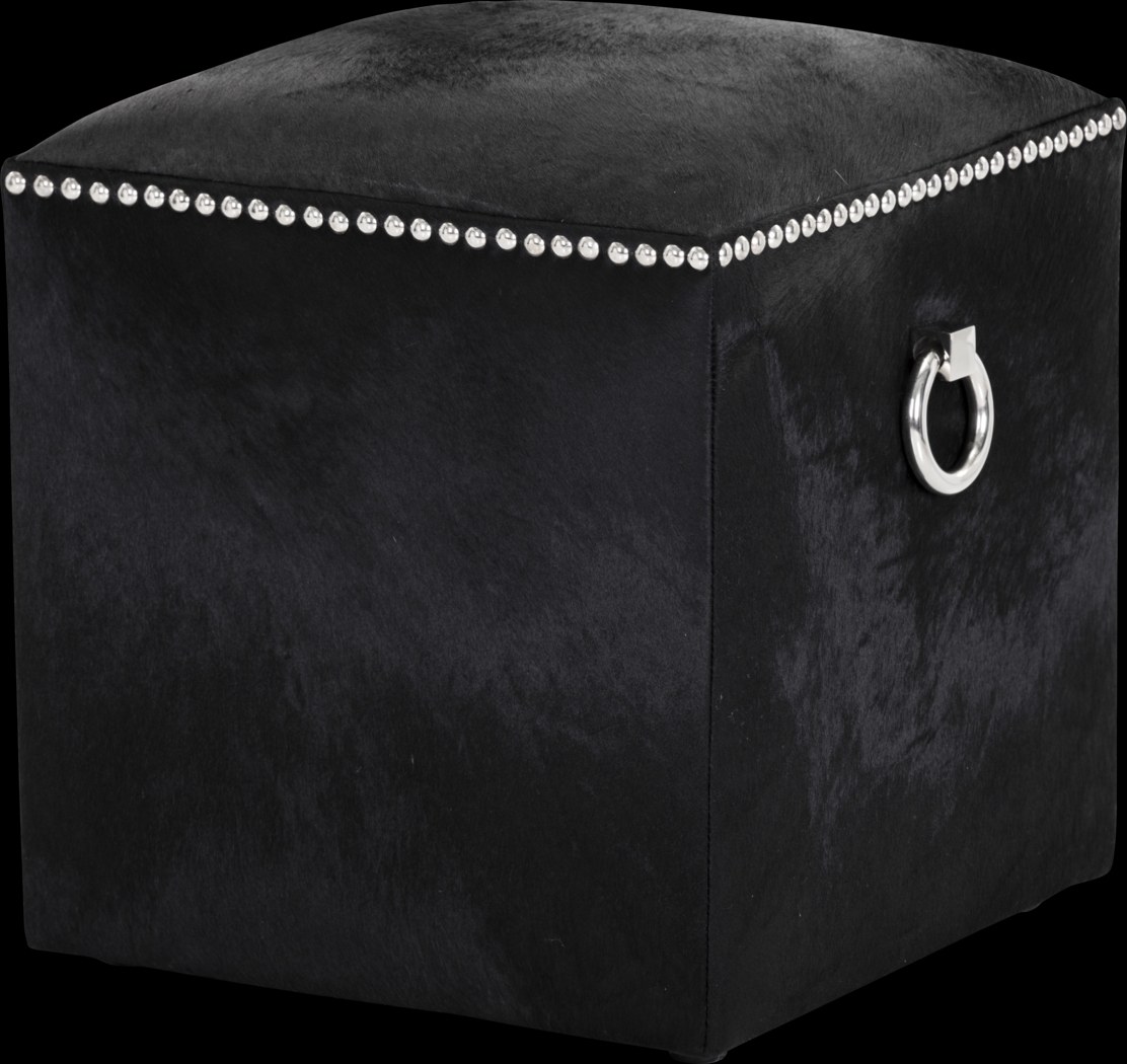 Darshan Black Ottoman - Thumbnail - Image 1