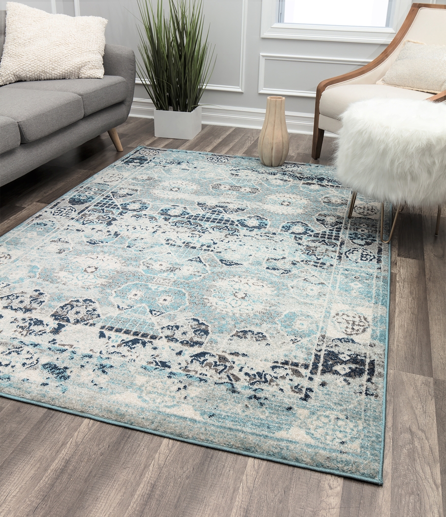 Darshil Blue 5' x 7' Rug - Thumbnail - Image 3