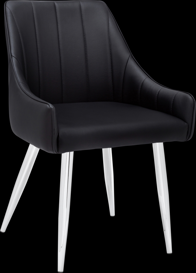 Dashby Black Chrome Arm Chair - Thumbnail - Image 1