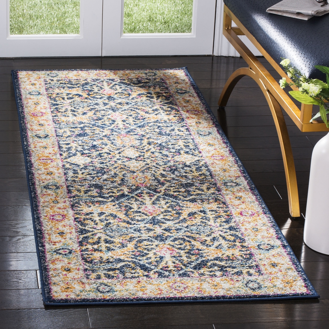 Dasher Lane Navy 2'3 x 8' Runner Rug - Thumbnail - Image 4