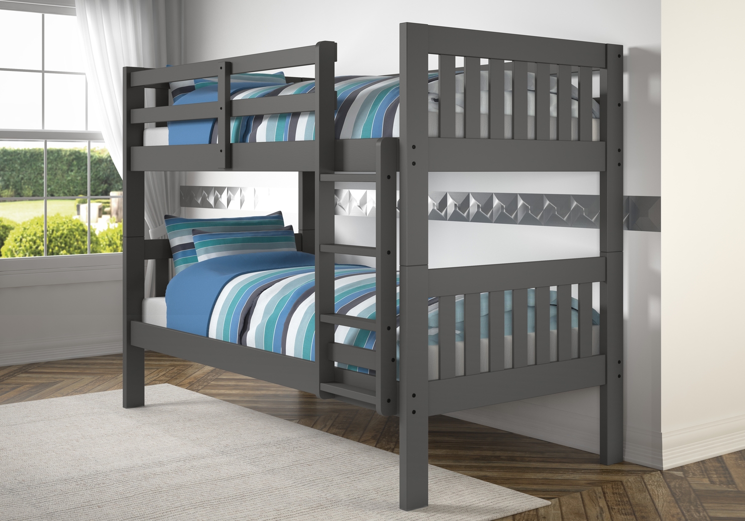 Dashill Gray Twin/Twin Bunk Bed - Thumbnail - Image 2