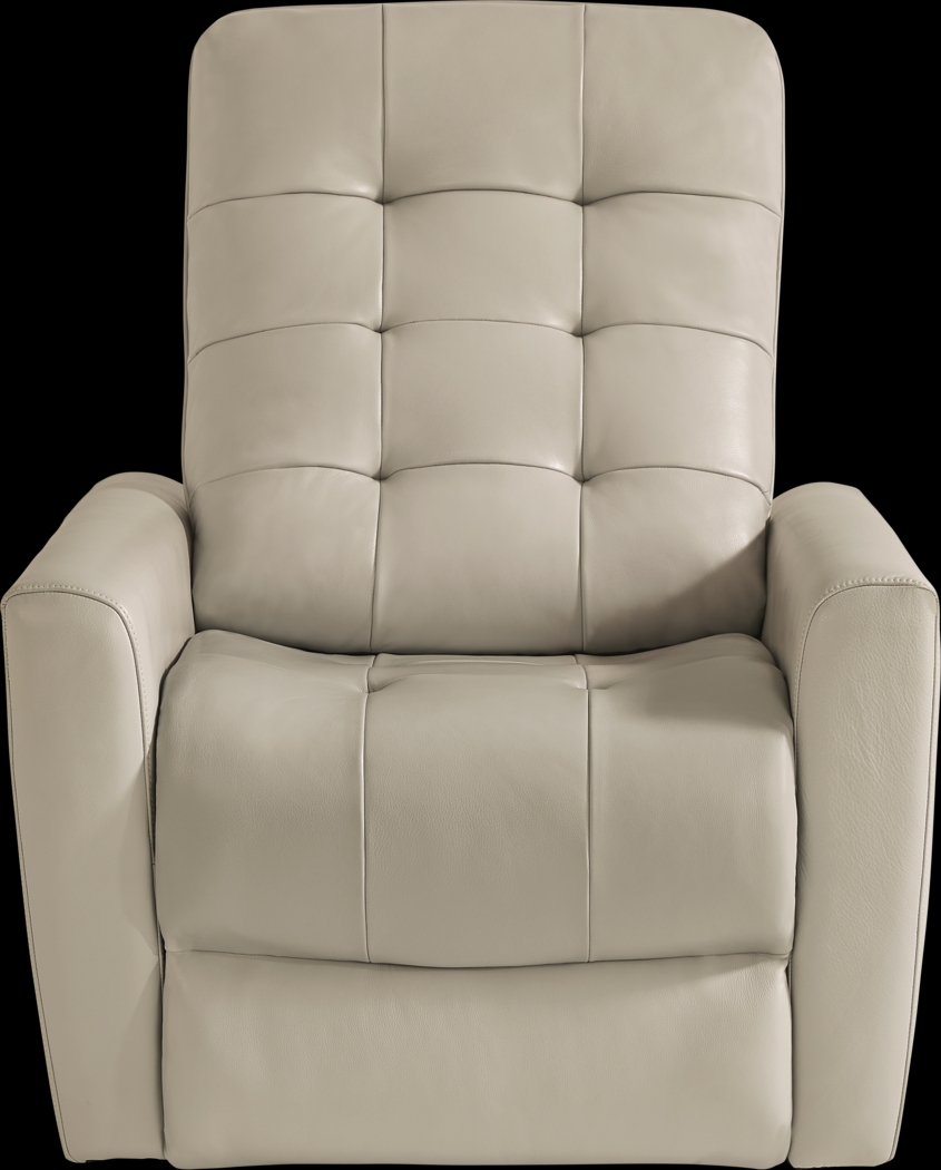 Dashwood Beige Leather Dual Power Recliner - Thumbnail - Image 3