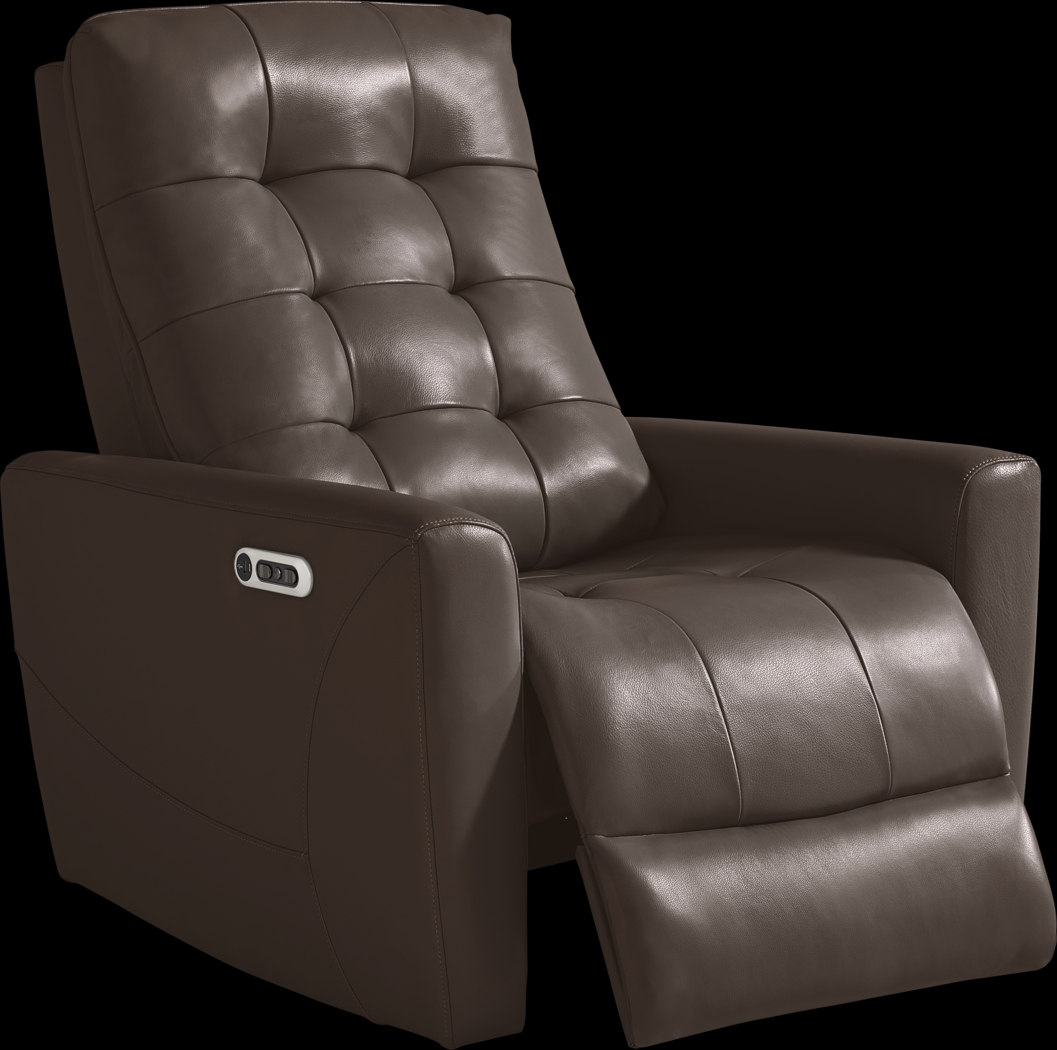 Dashwood Brown Leather Dual Power Recliner - Thumbnail - Image 2