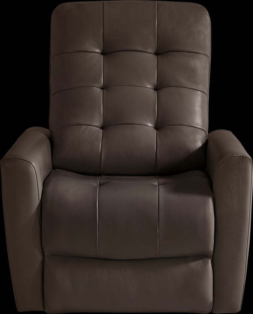 Dashwood Brown Leather Dual Power Recliner - Thumbnail - Image 3