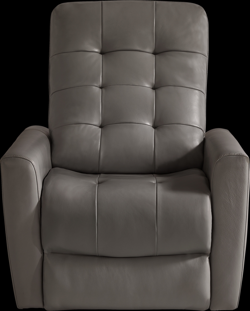 Dashwood Gray Leather Dual Power Recliner - Thumbnail - Image 3