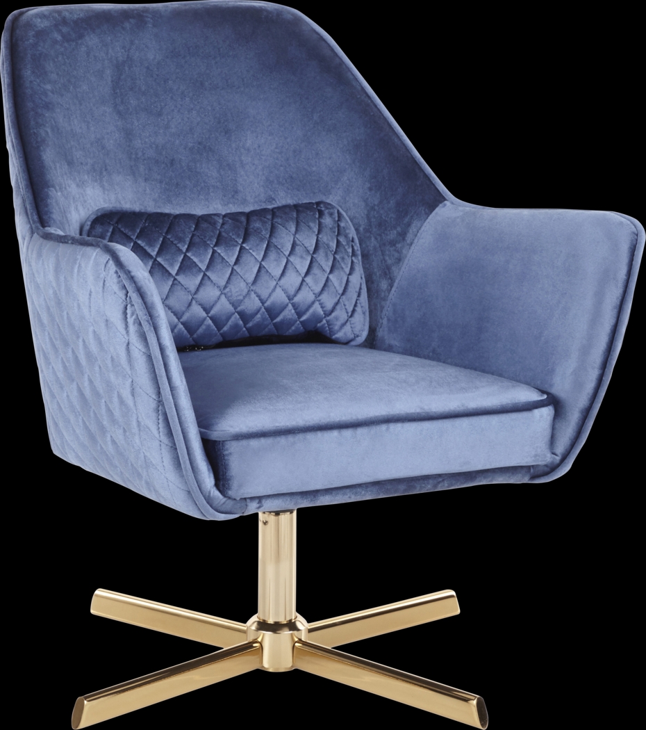 Datura Blue Plush Accent Chair - Thumbnail - Image 1