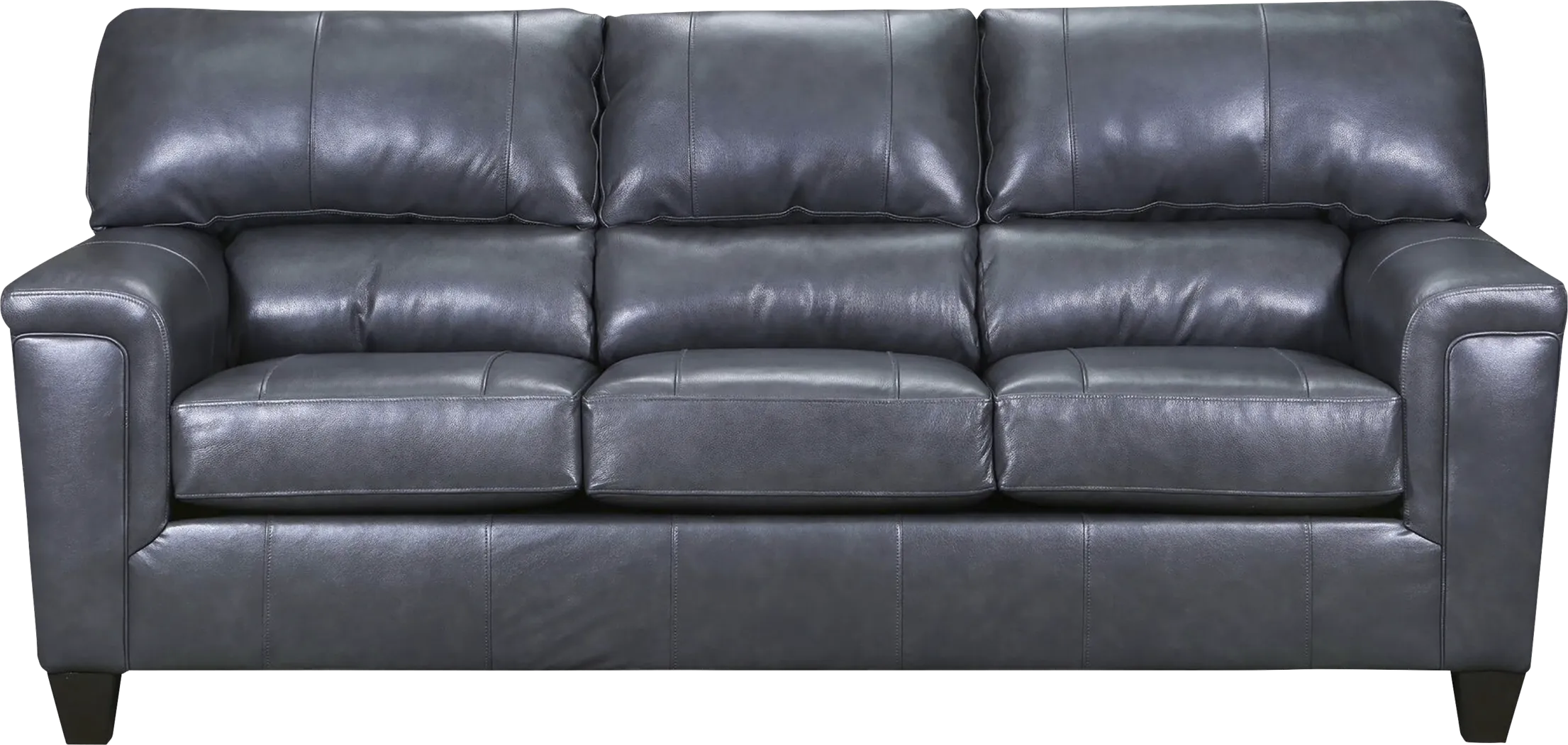 Davello Dark Gray Leather Sofa - Thumbnail - Image 1