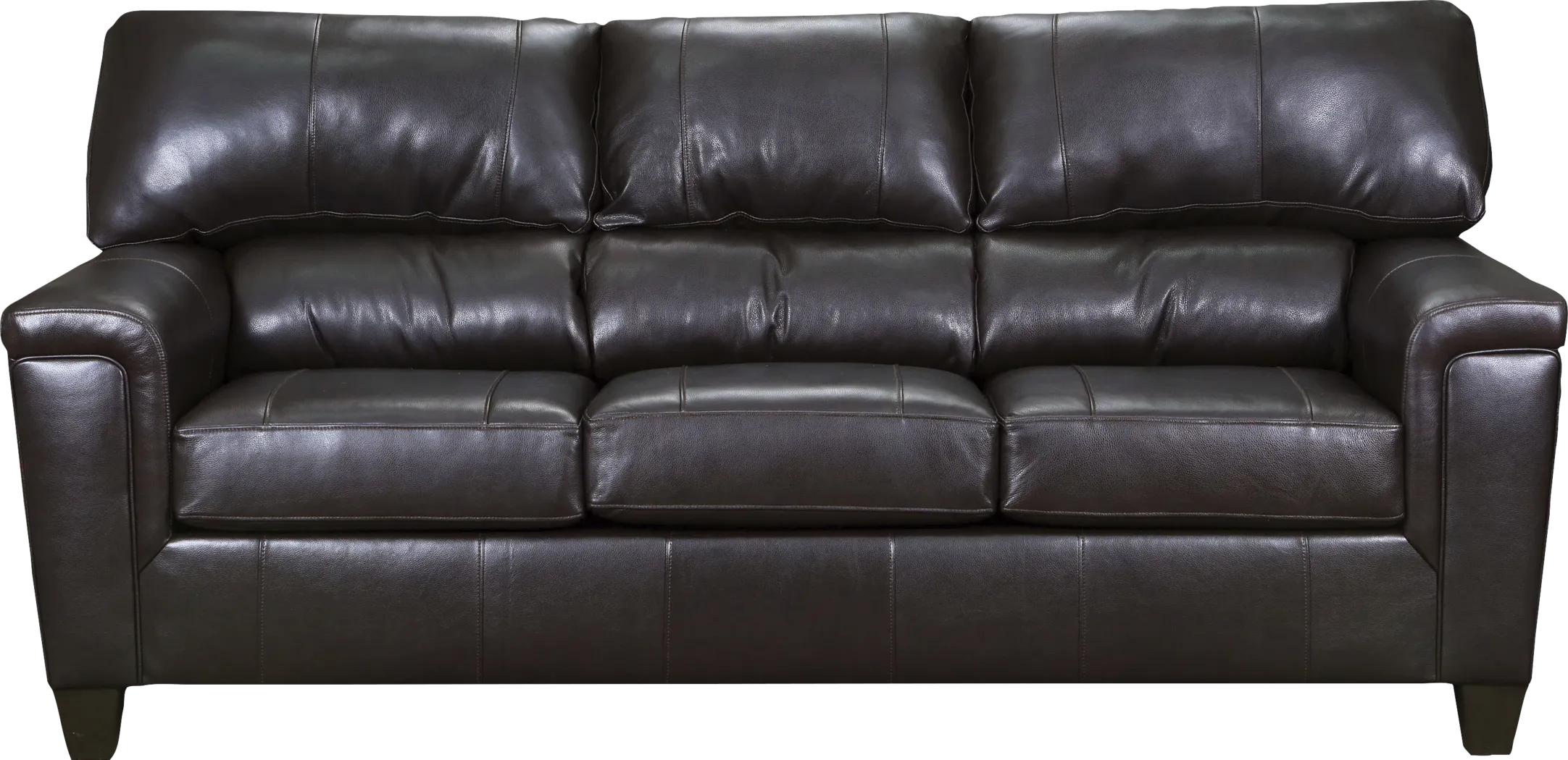 Davello Espresso Leather Sofa - Thumbnail - Image 1