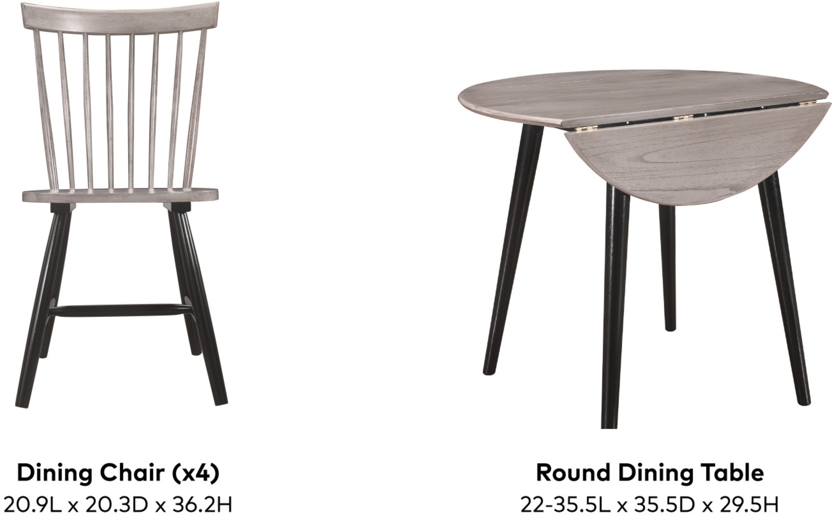 Davenshire Gray 5 Pc Dining Set - Thumbnail - Image 3