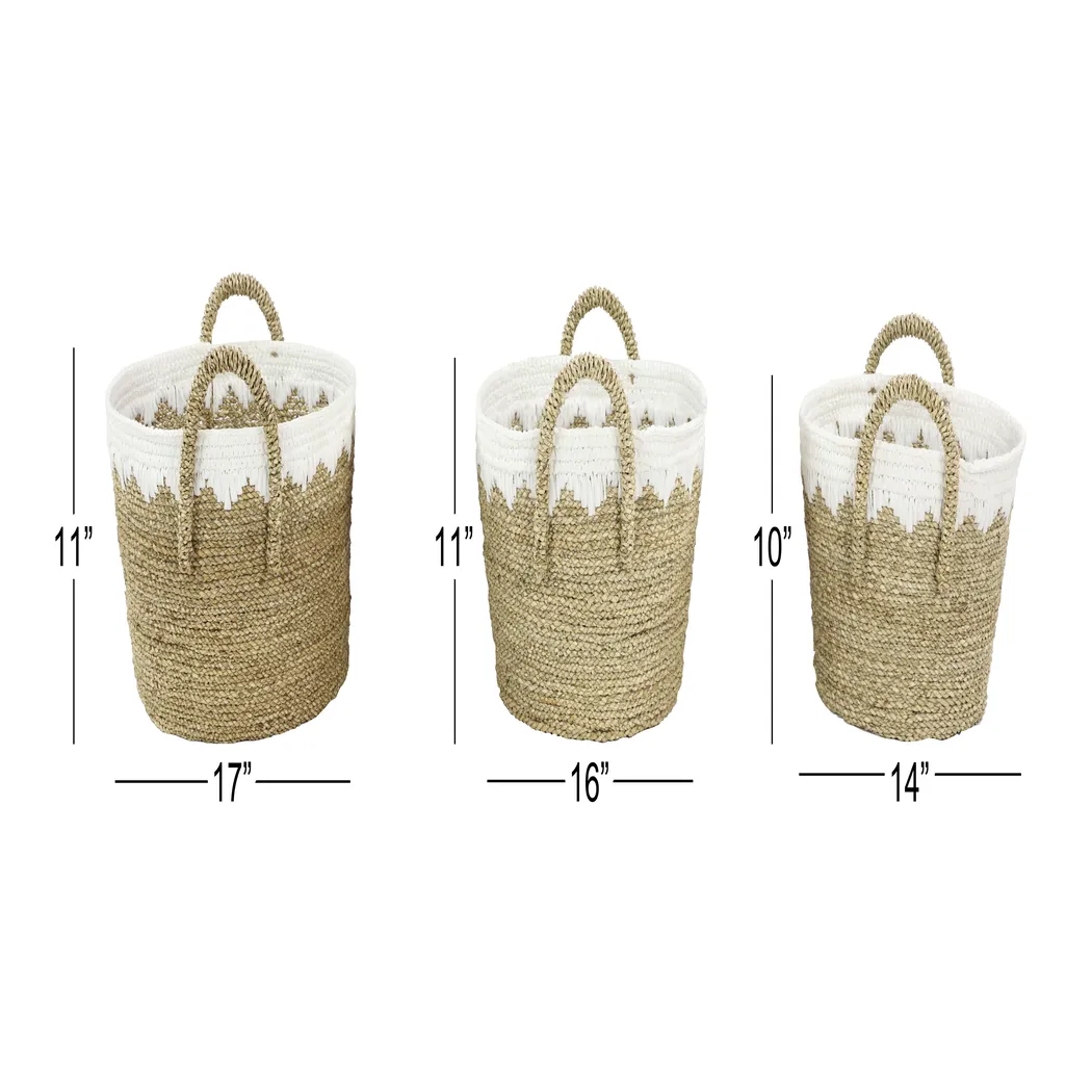 Daviad Brown Storage Basket, Set of 3 - Thumbnail - Image 8