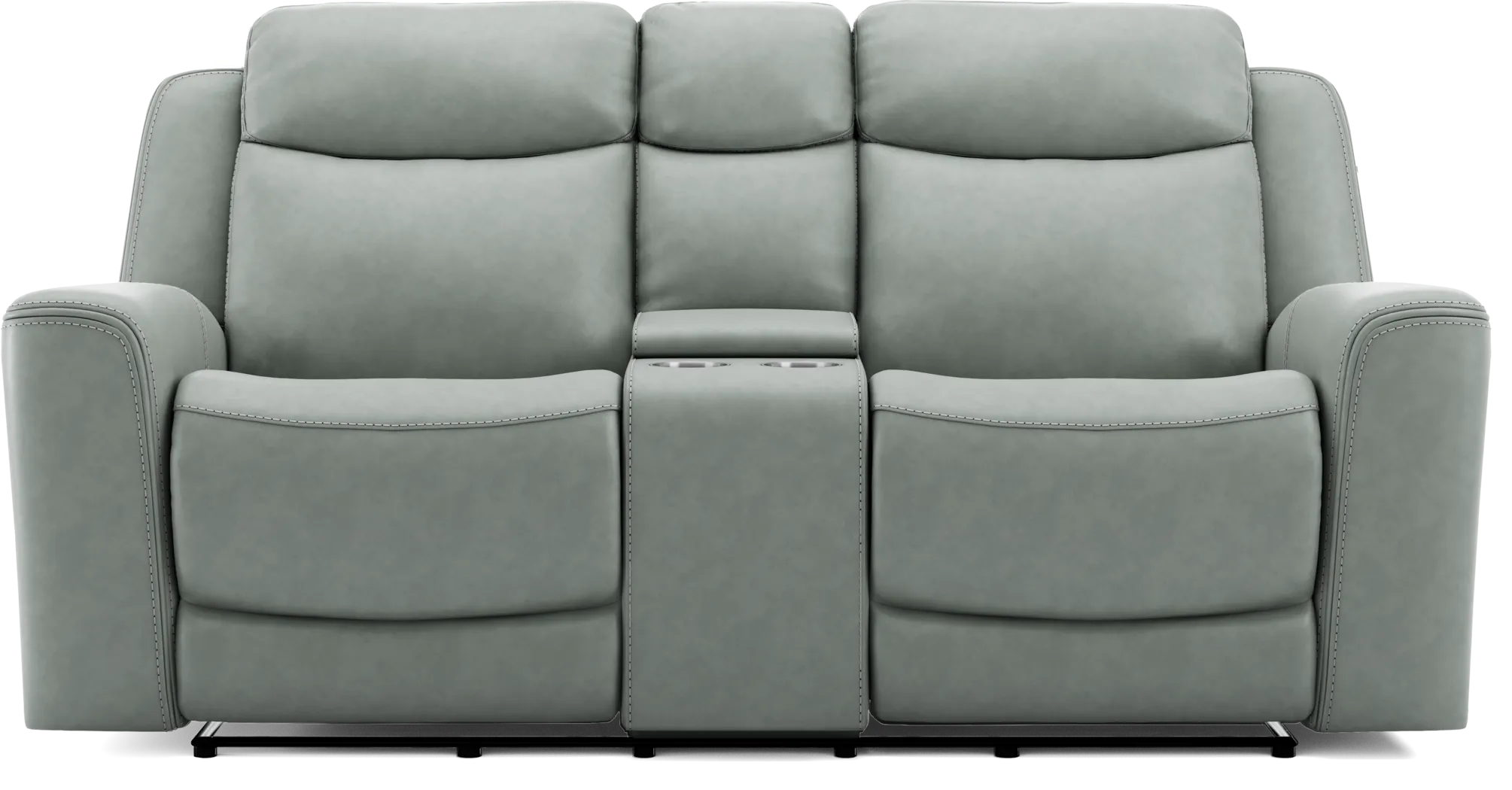 Davidson Artic Leather Dual Power Reclining Console Loveseat - Thumbnail - Image 2