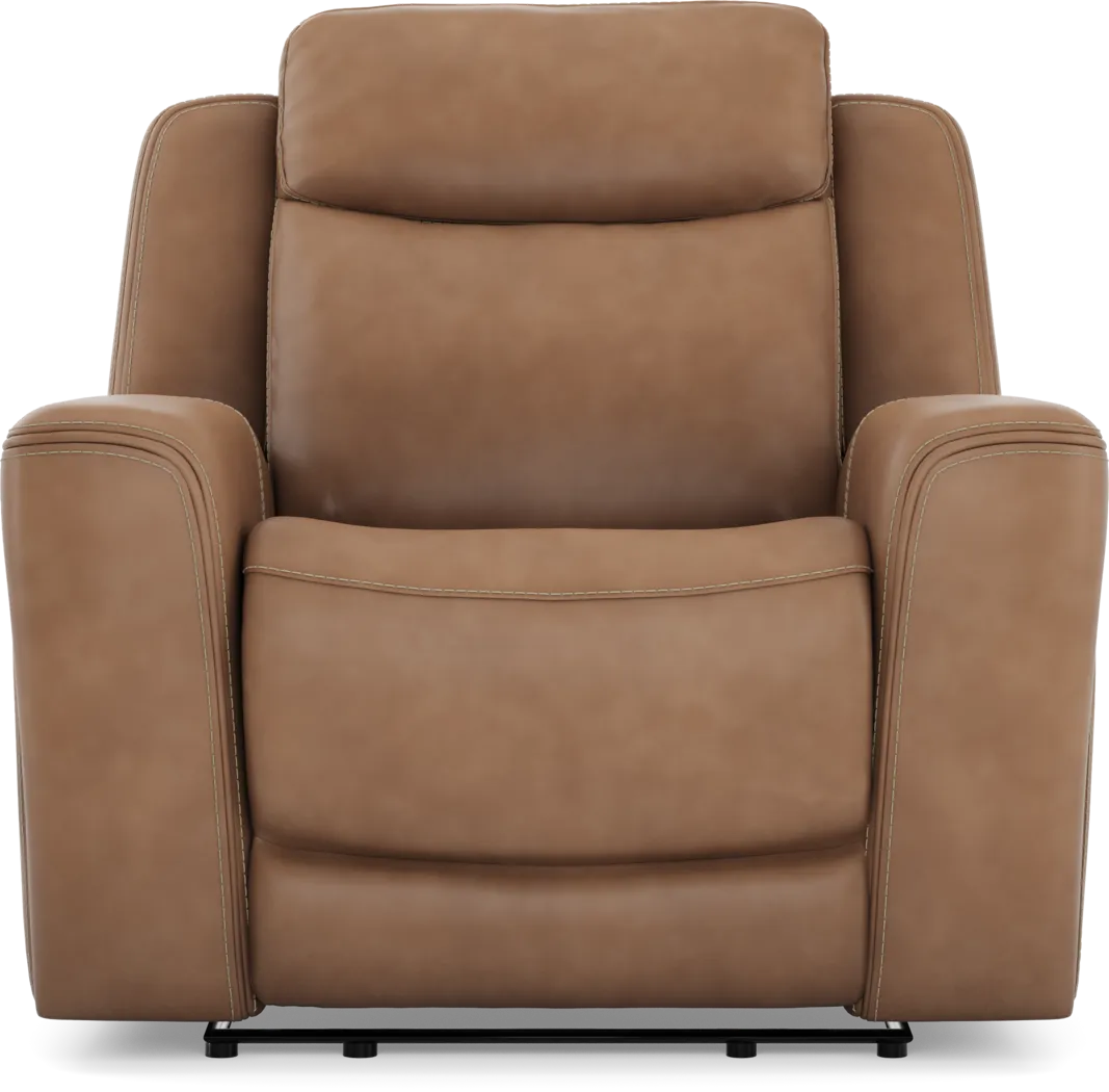 Davidson Caramel Leather 8 Pc Dual Power Reclining Living Room - Thumbnail - Image 23