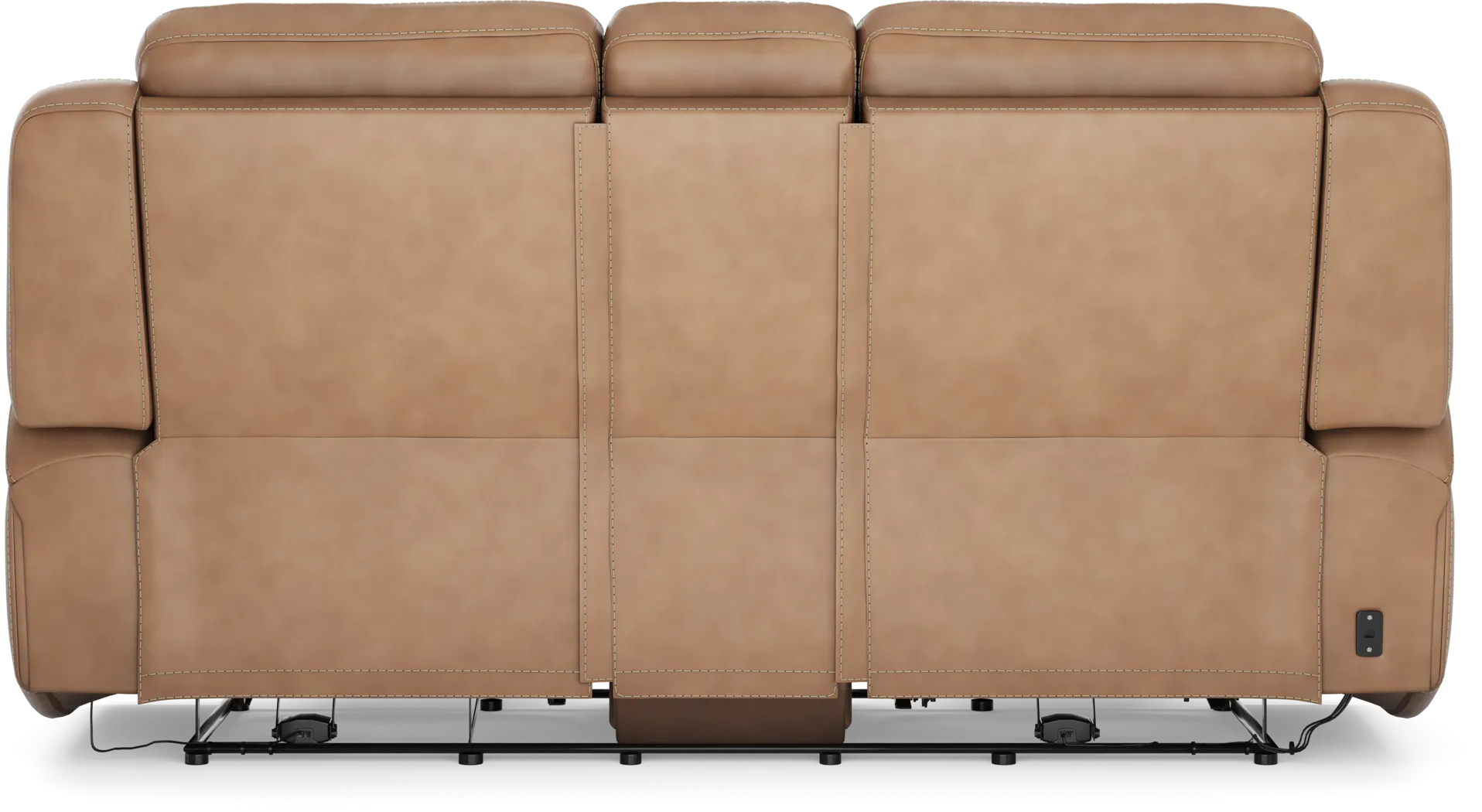 Davidson Caramel Leather 7 Pc Dual Power Reclining Living Room - Thumbnail - Image 12