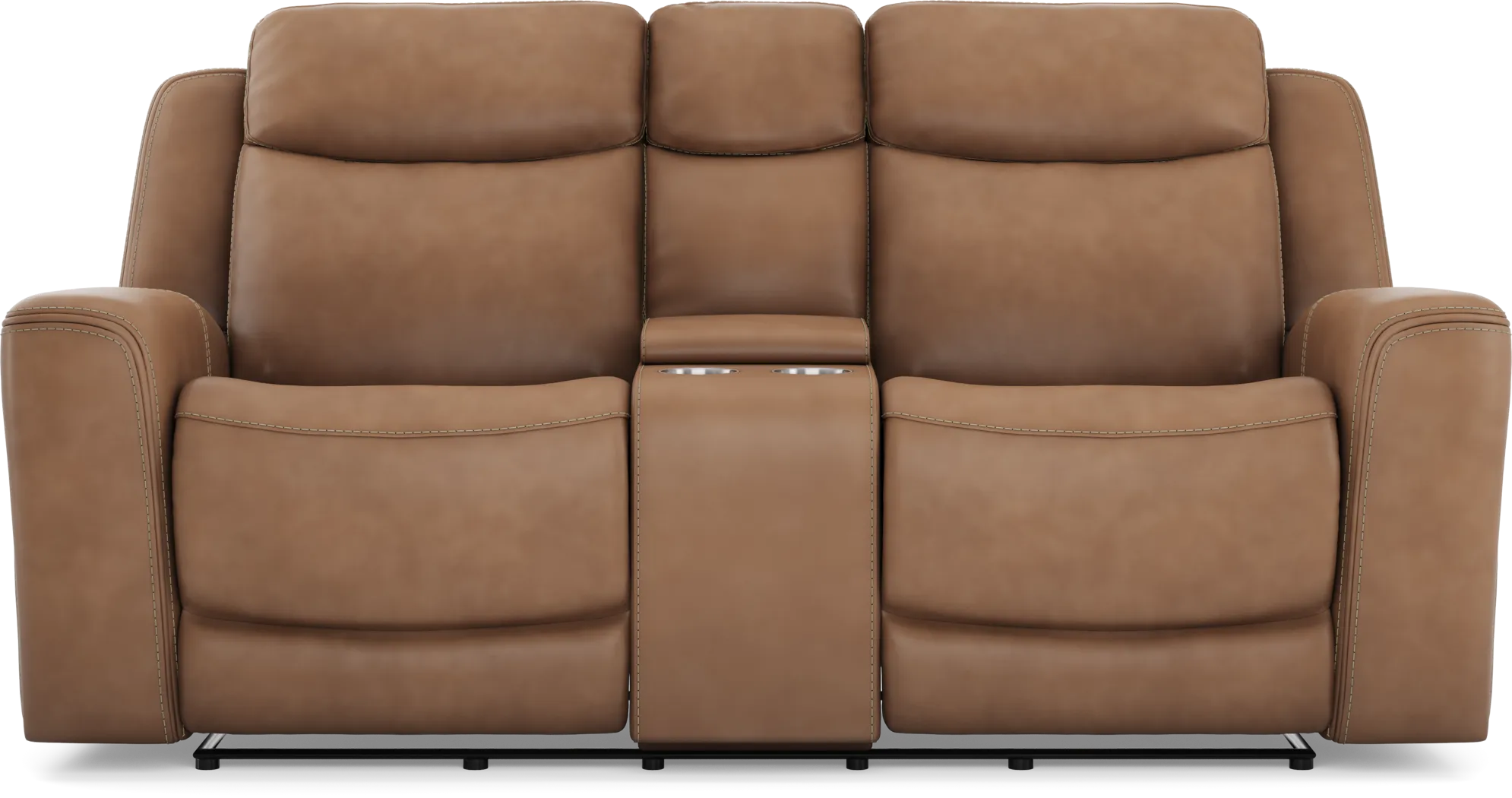 Davidson Caramel Leather 7 Pc Dual Power Reclining Living Room - Thumbnail - Image 13