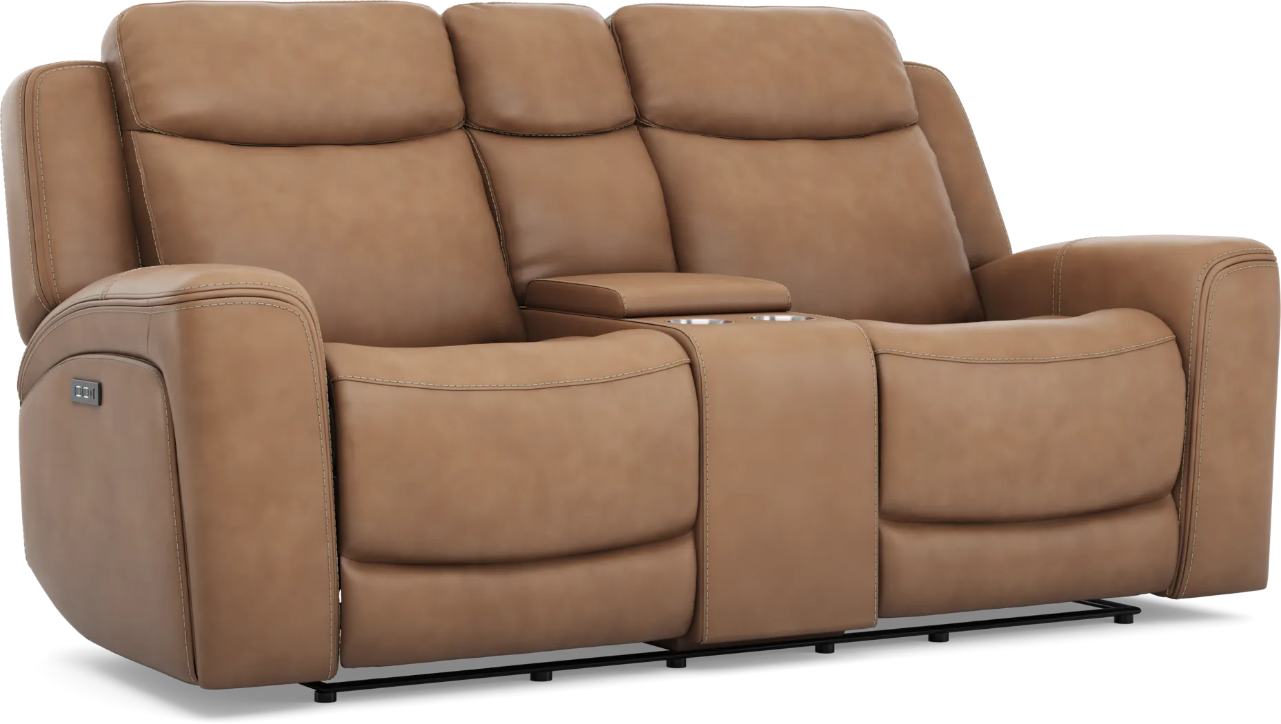 Davidson Caramel Leather 7 Pc Dual Power Reclining Living Room - Thumbnail - Image 14