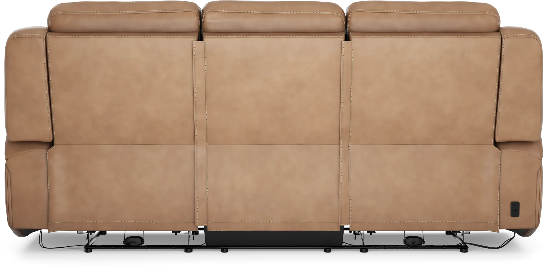 Davidson Caramel Leather 7 Pc Dual Power Reclining Living Room - Thumbnail - Image 4