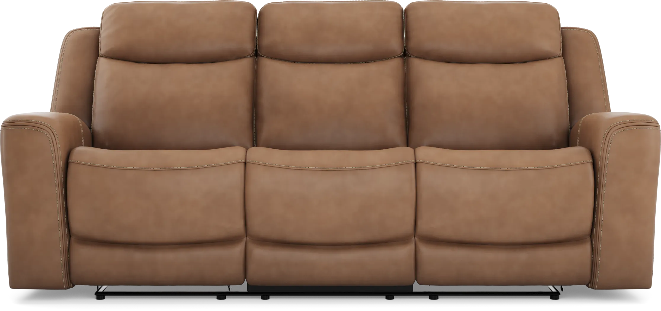 Davidson Caramel Leather 7 Pc Dual Power Reclining Living Room - Thumbnail - Image 5